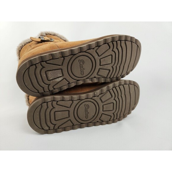 Skechers SZ 9 Keepsakes Broken Arrow Brown Suede Boot Bootie Faux Fur Lined Warm - Picture 6 of 12
